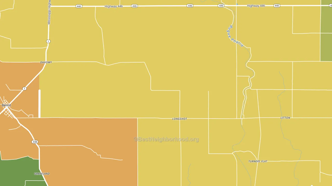 Longshot, MS block-group voter-turnout map