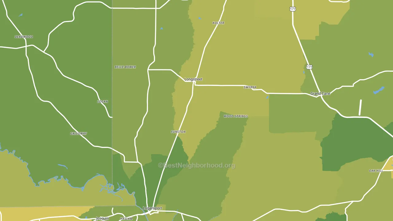 Longstreet, LA block-group voter-turnout map