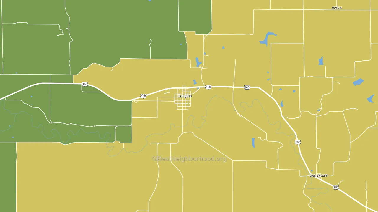 Longton, KS block-group voter-turnout map