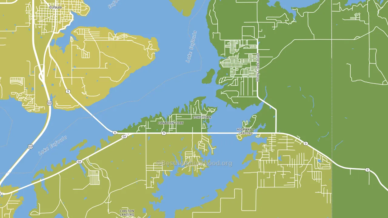 Longtown, OK block-group voter-turnout map