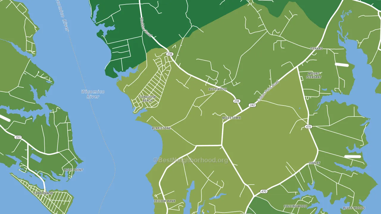 Longview Beach, MD block-group voter-turnout map