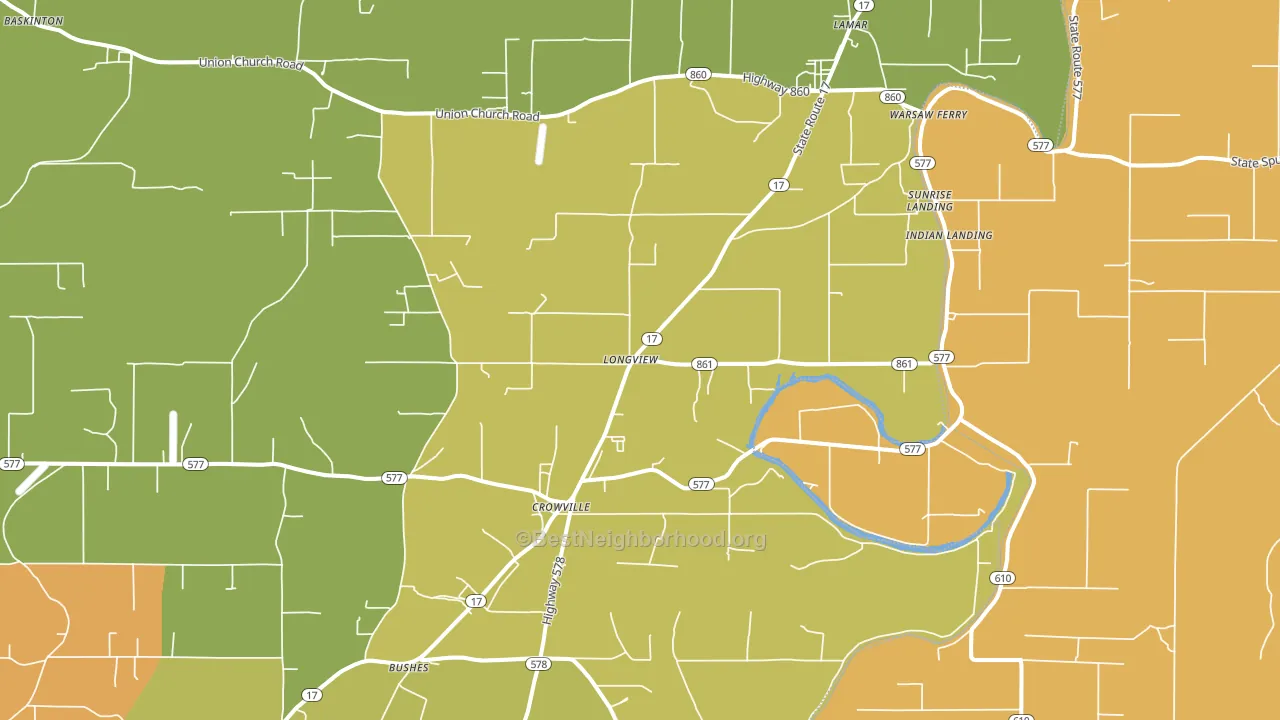 Longview, LA block-group voter-turnout map