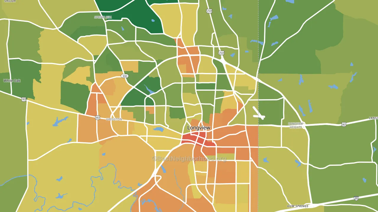 Longview, TX block-group voter-turnout map