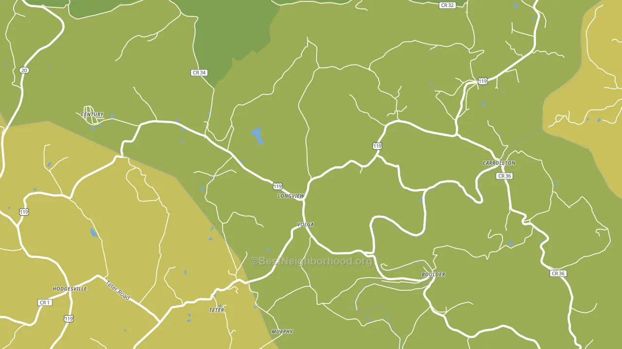 Longview, WV block-group voter-turnout map