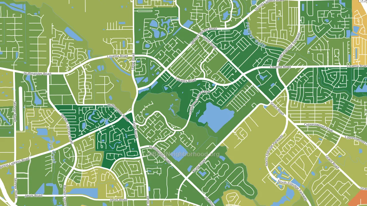 Longwood, Cypress, TX block-group voter-turnout map