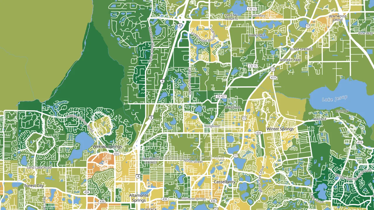 Longwood, FL block-group voter-turnout map