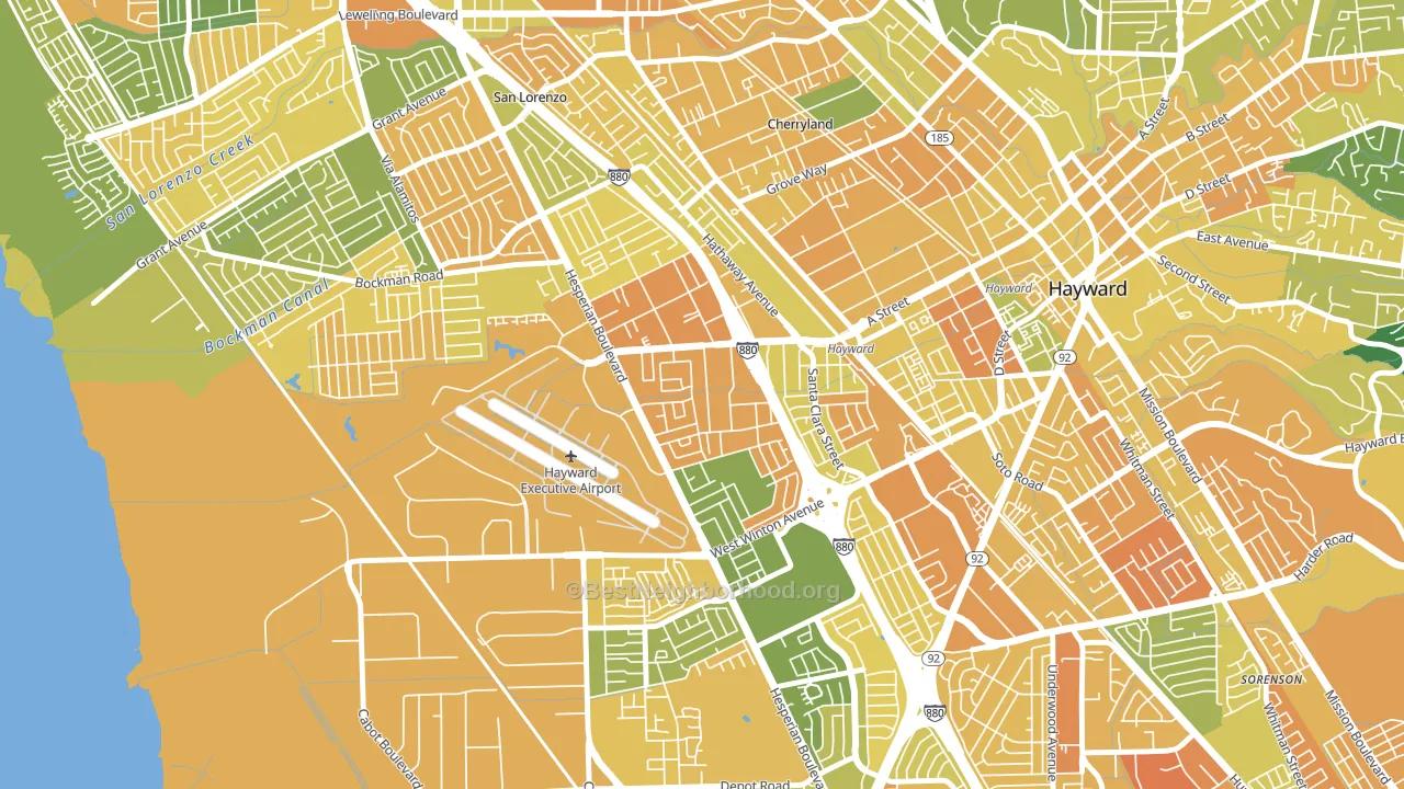 Longwood-Winton Grove, Hayward, CA block-group voter-turnout map