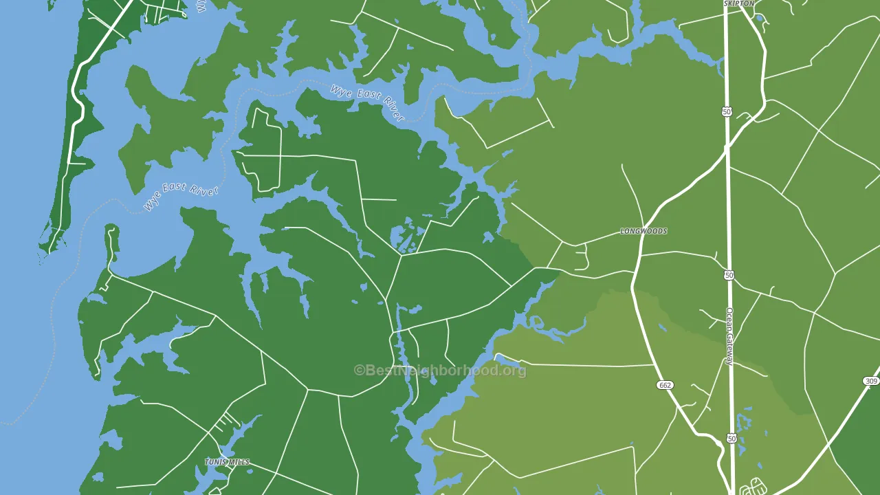 Longwoods, MD block-group voter-turnout map
