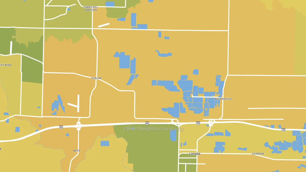 Lonoke, AR block-group voter-turnout map
