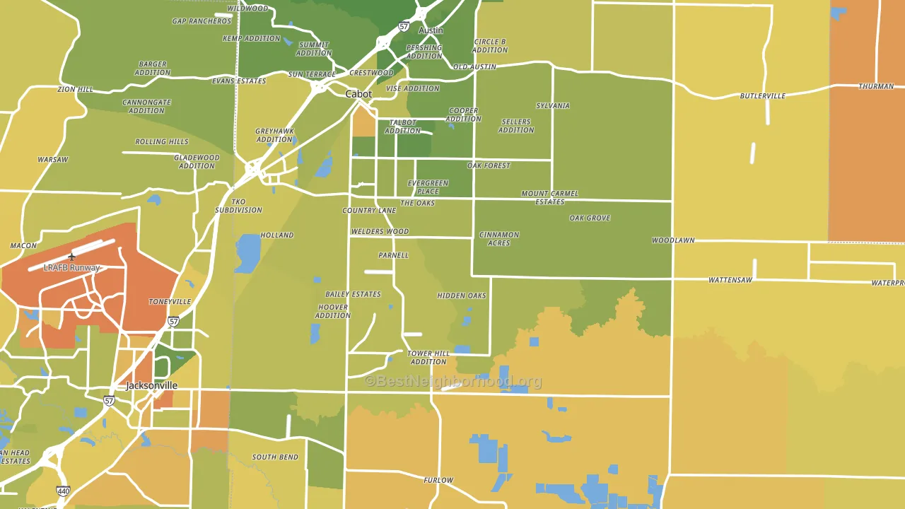 Lonoke County, AR block-group voter-turnout map