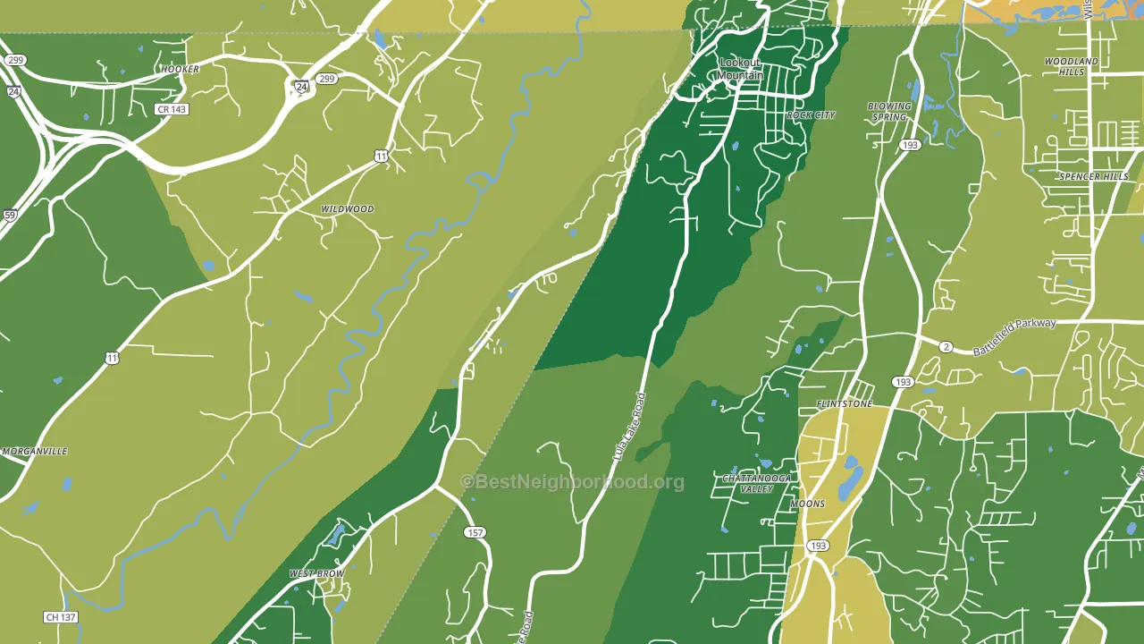 Lookout Mountain, GA block-group voter-turnout map