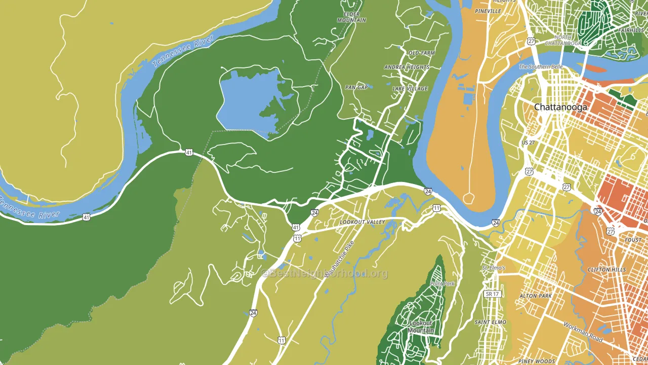 Lookout Valley, Chattanooga, TN block-group voter-turnout map