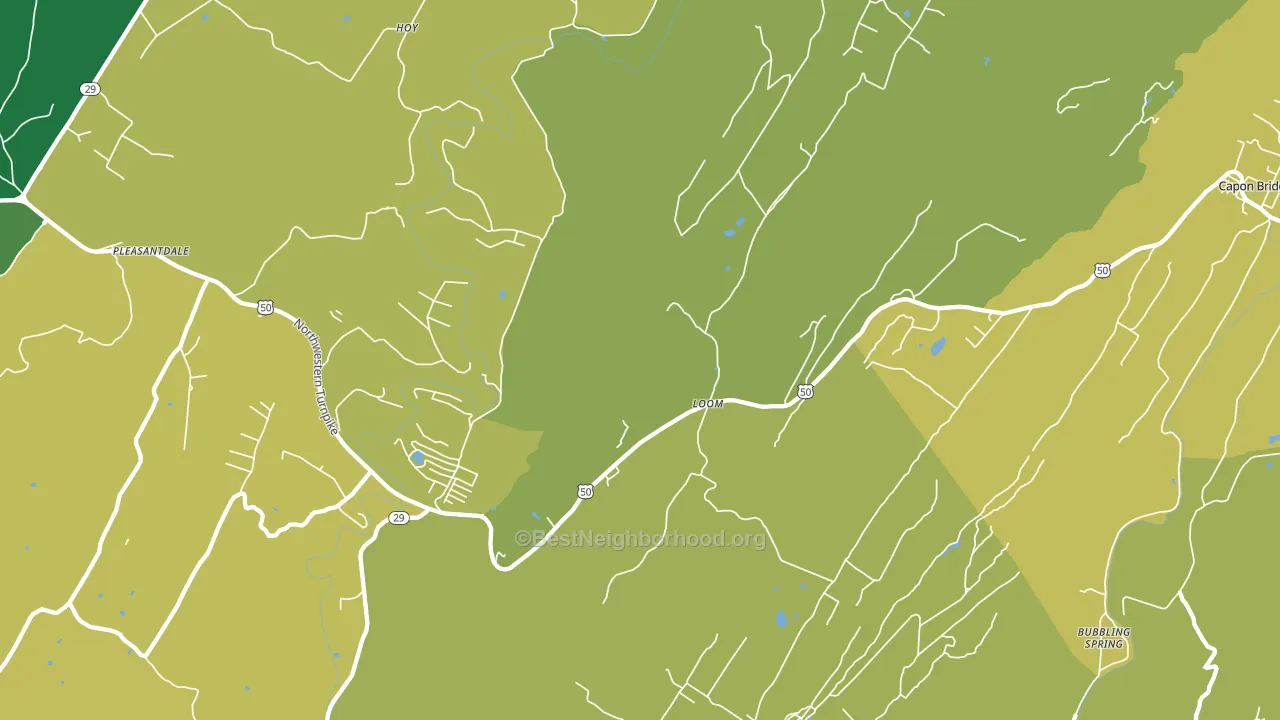 Loom, WV block-group voter-turnout map