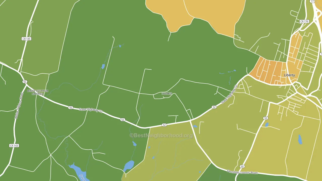 Loomis, NY block-group voter-turnout map