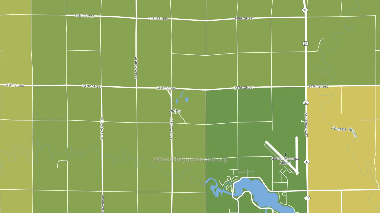 Loomis, SD block-group voter-turnout map