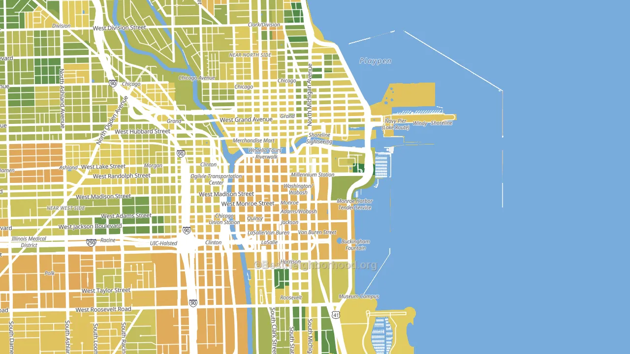 Loop, Chicago, IL block-group voter-turnout map