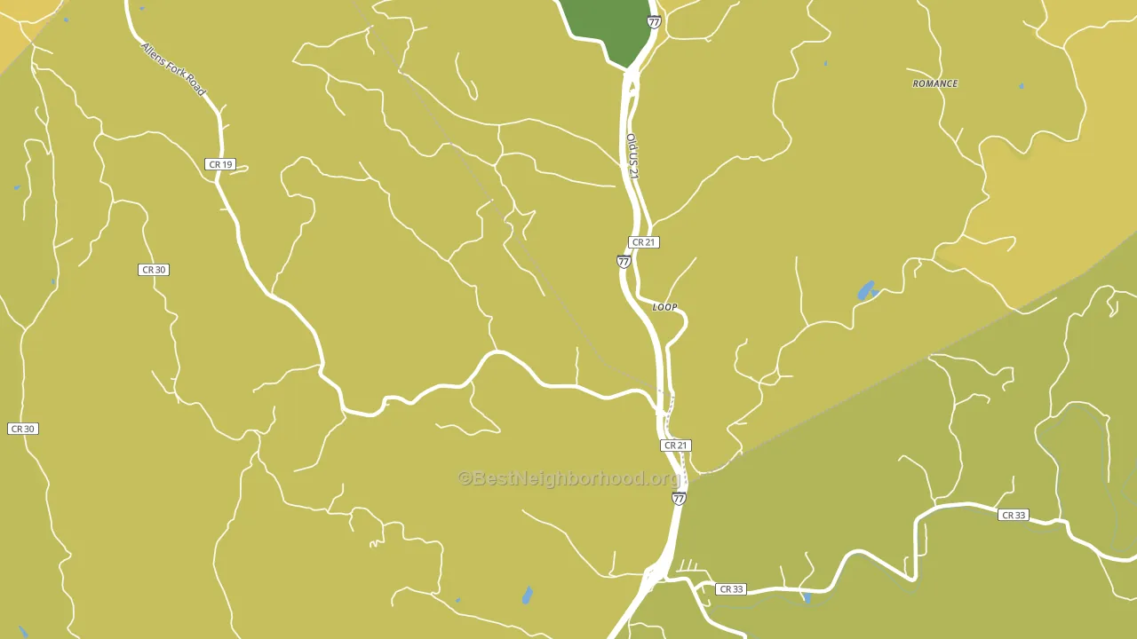 Loop, WV block-group voter-turnout map