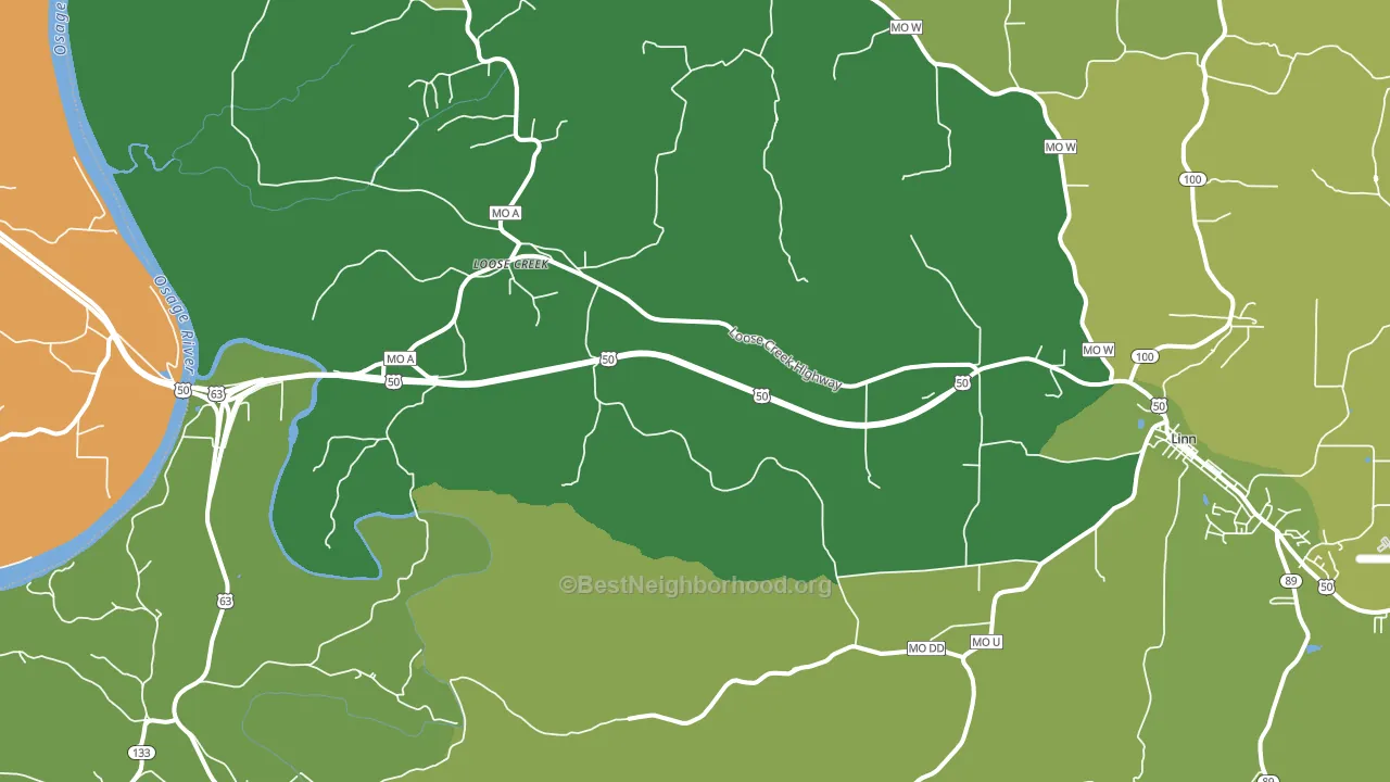 Loose Creek, MO block-group voter-turnout map