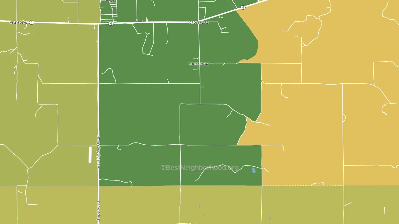 Looxahoma, MS block-group voter-turnout map