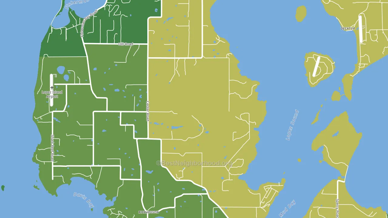 Lopez Island, WA block-group voter-turnout map