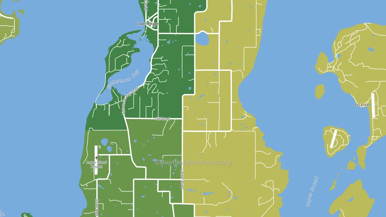 Lopez, WA block-group voter-turnout map