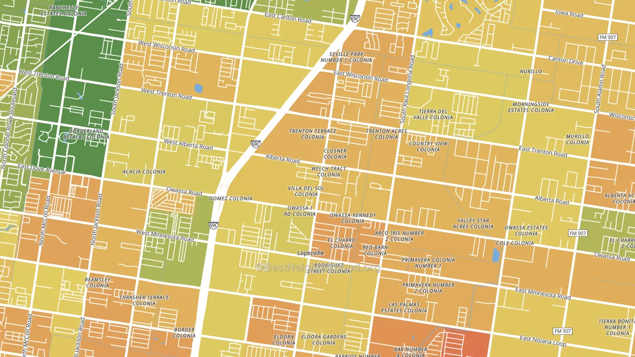 Lopezville, TX block-group voter-turnout map