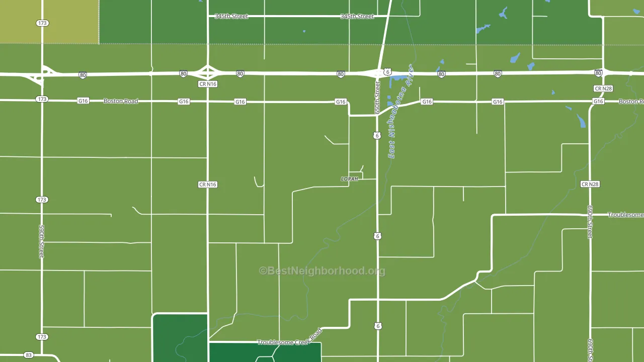 Lorah, IA block-group voter-turnout map