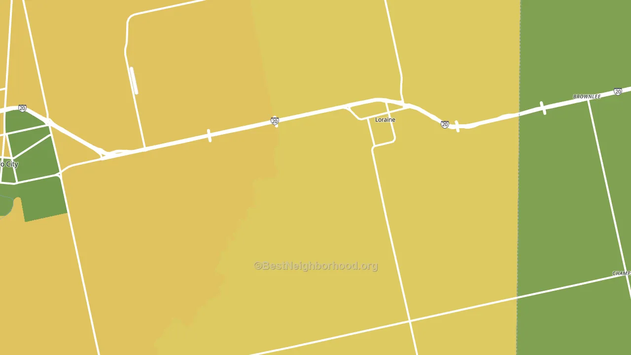 Loraine, TX block-group voter-turnout map