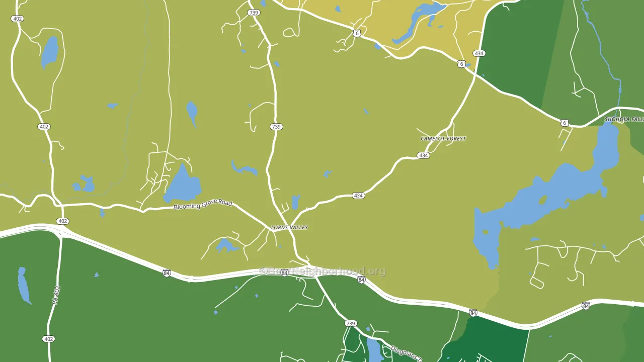 Lords Valley, PA block-group voter-turnout map