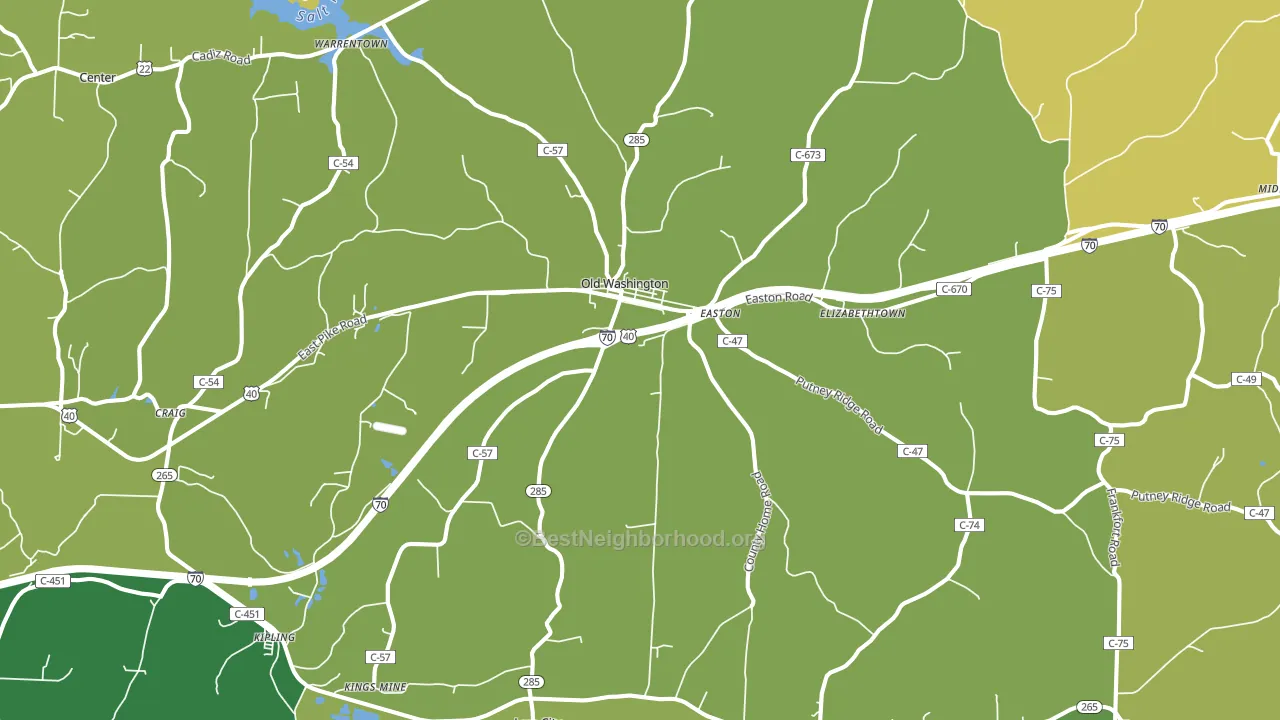 Lore City, OH block-group voter-turnout map