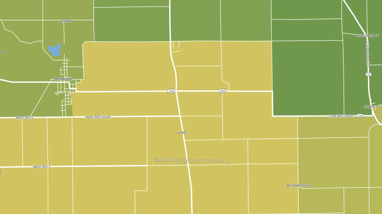 Loree, IN block-group voter-turnout map