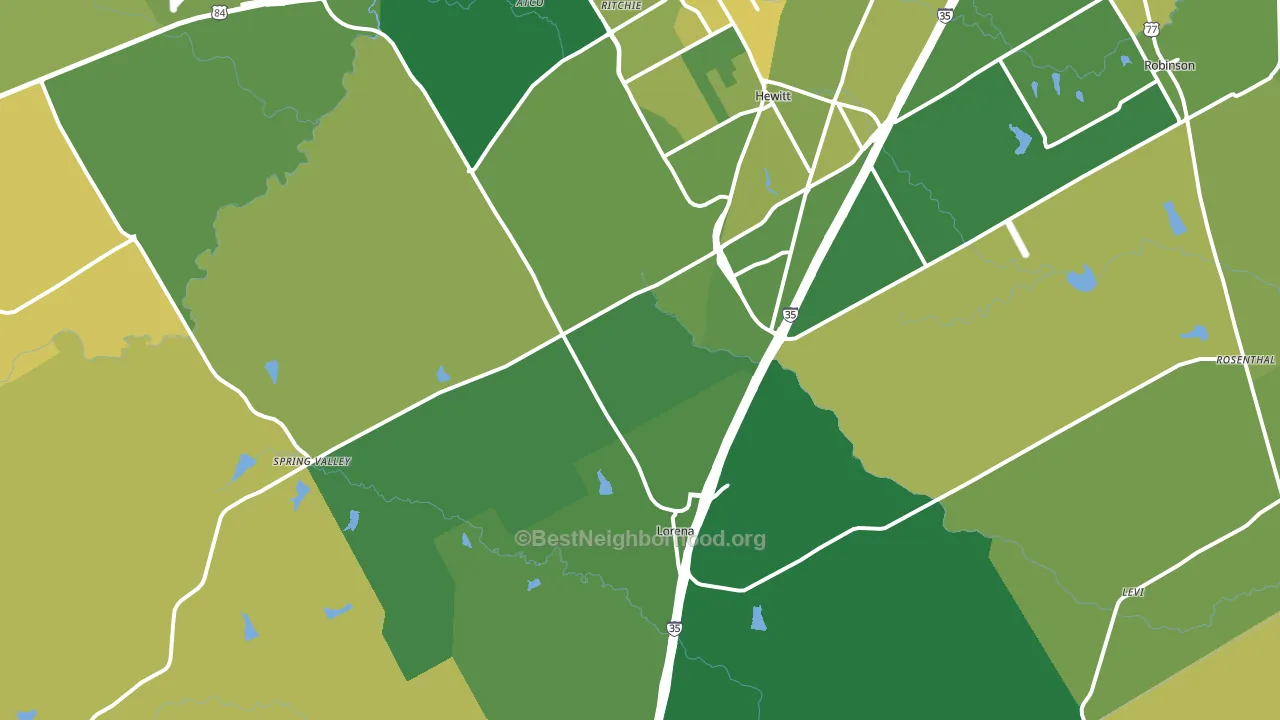 Lorena, TX block-group voter-turnout map