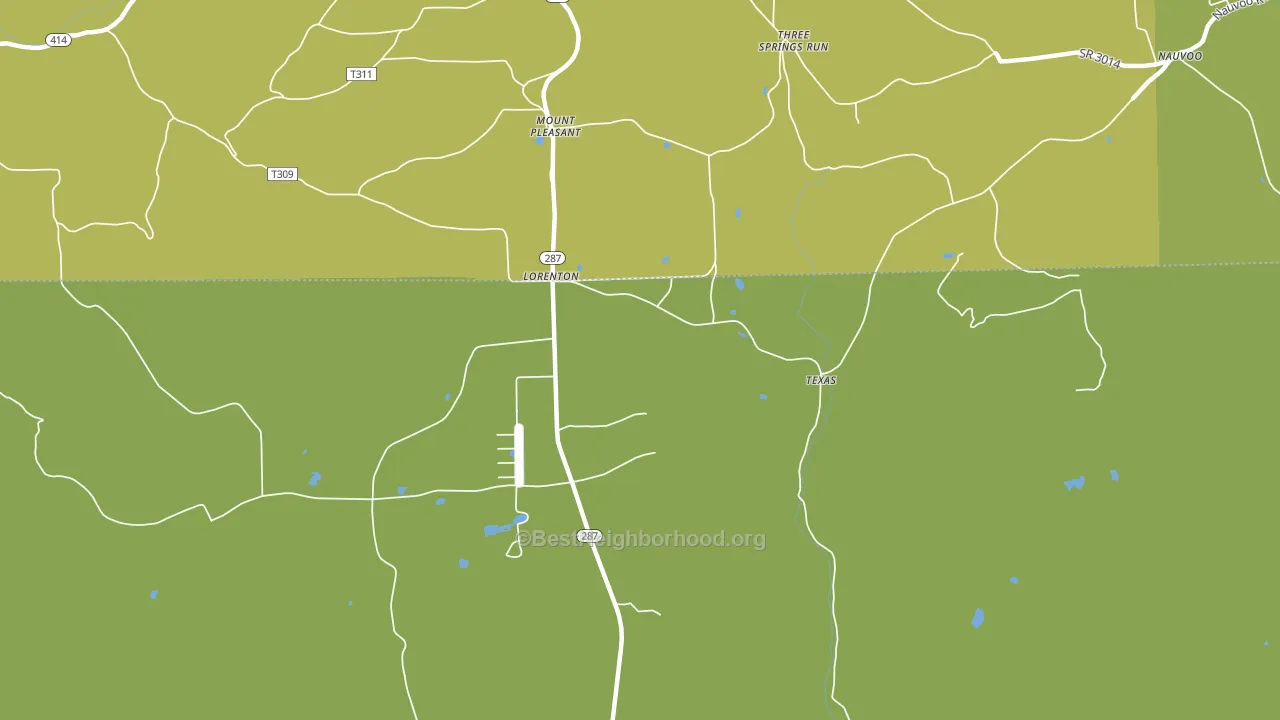 Lorenton, PA block-group voter-turnout map