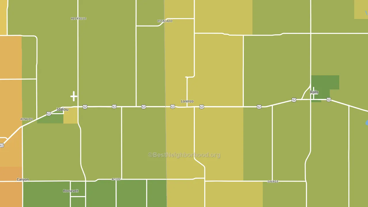Lorenzo, TX block-group voter-turnout map