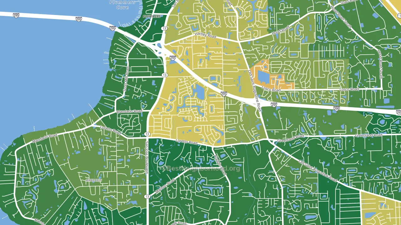 Loretto, Jacksonville, FL block-group voter-turnout map