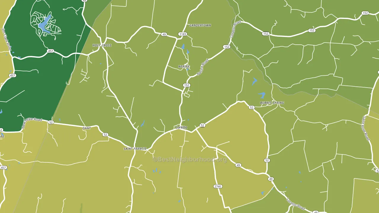 Loretto, KY block-group voter-turnout map