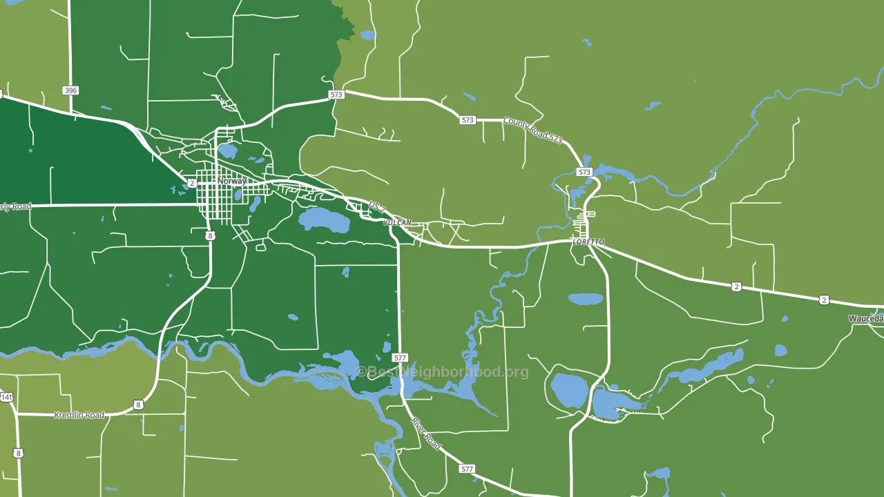 Loretto, MI block-group voter-turnout map