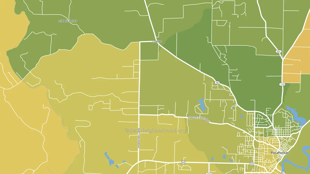 Lorine, AR block-group voter-turnout map