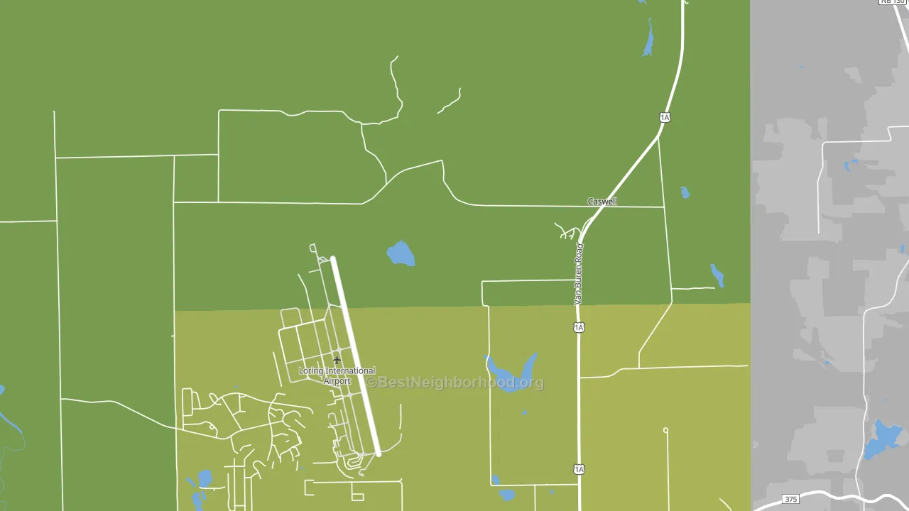 Loring Air Force Base, ME block-group voter-turnout map