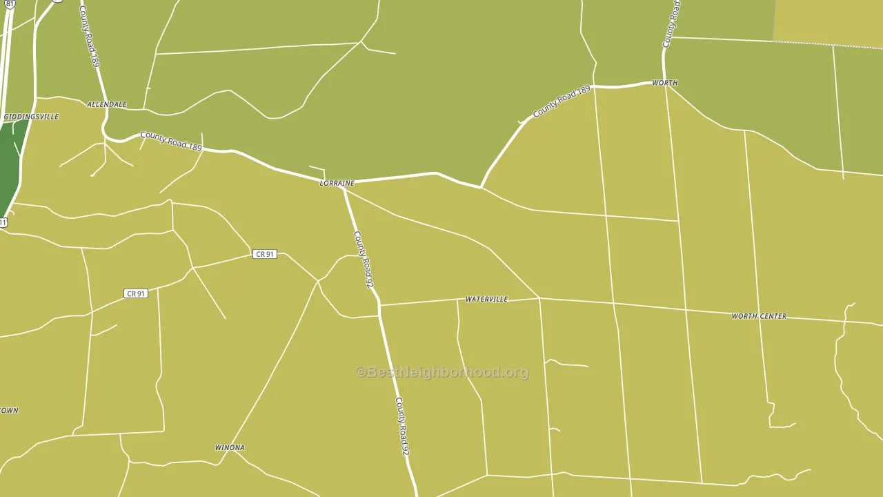 Lorraine, NY block-group voter-turnout map
