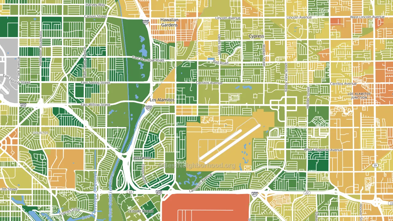 Los Alamitos, CA block-group voter-turnout map