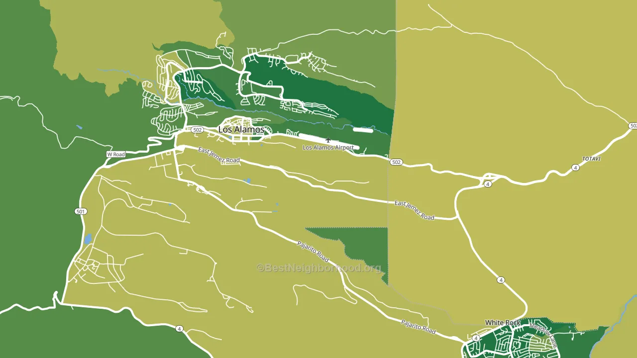 Los Alamos County, NM block-group voter-turnout map