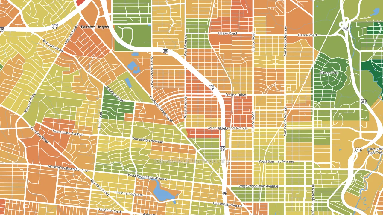 Los Angeles Heights-Keystone, San Antonio, TX block-group voter-turnout map