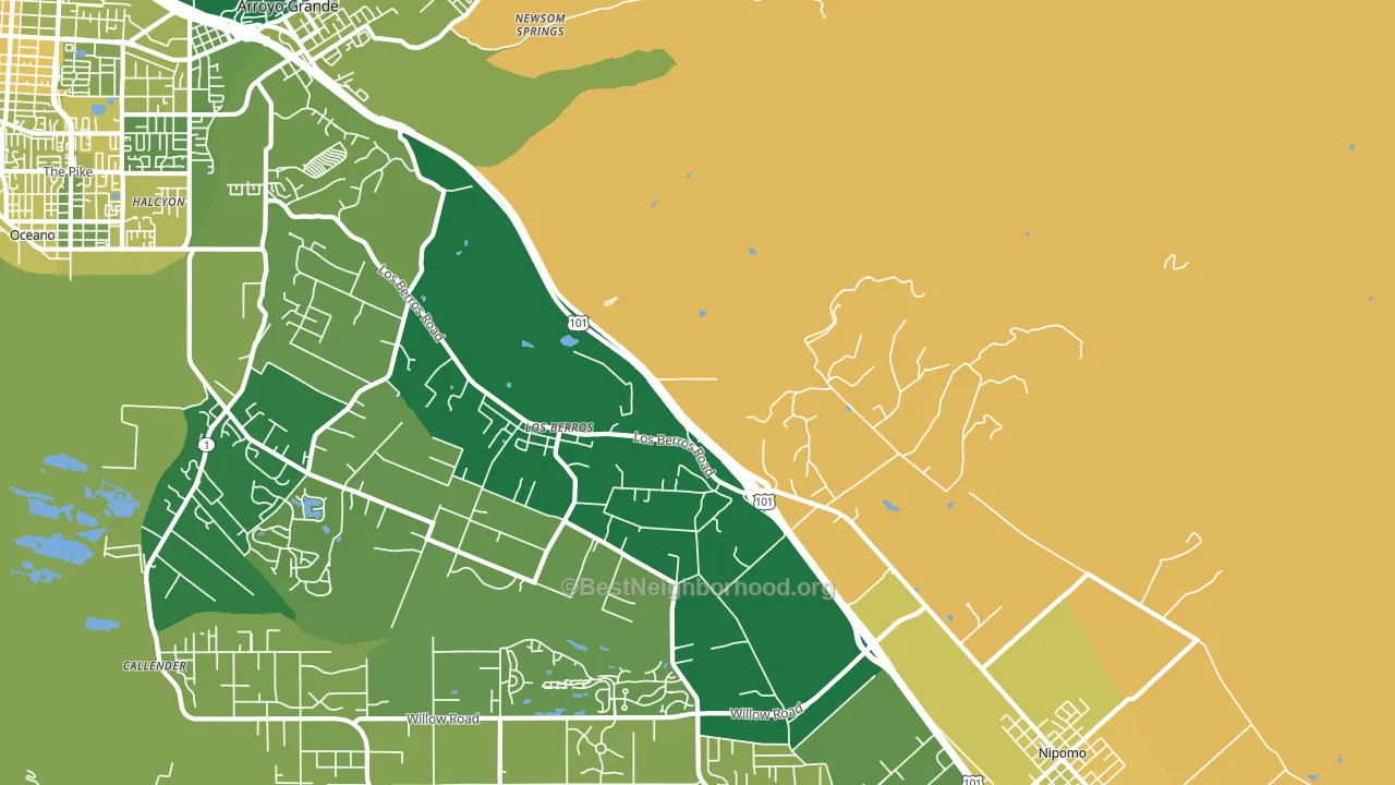 Los Berros, CA block-group voter-turnout map