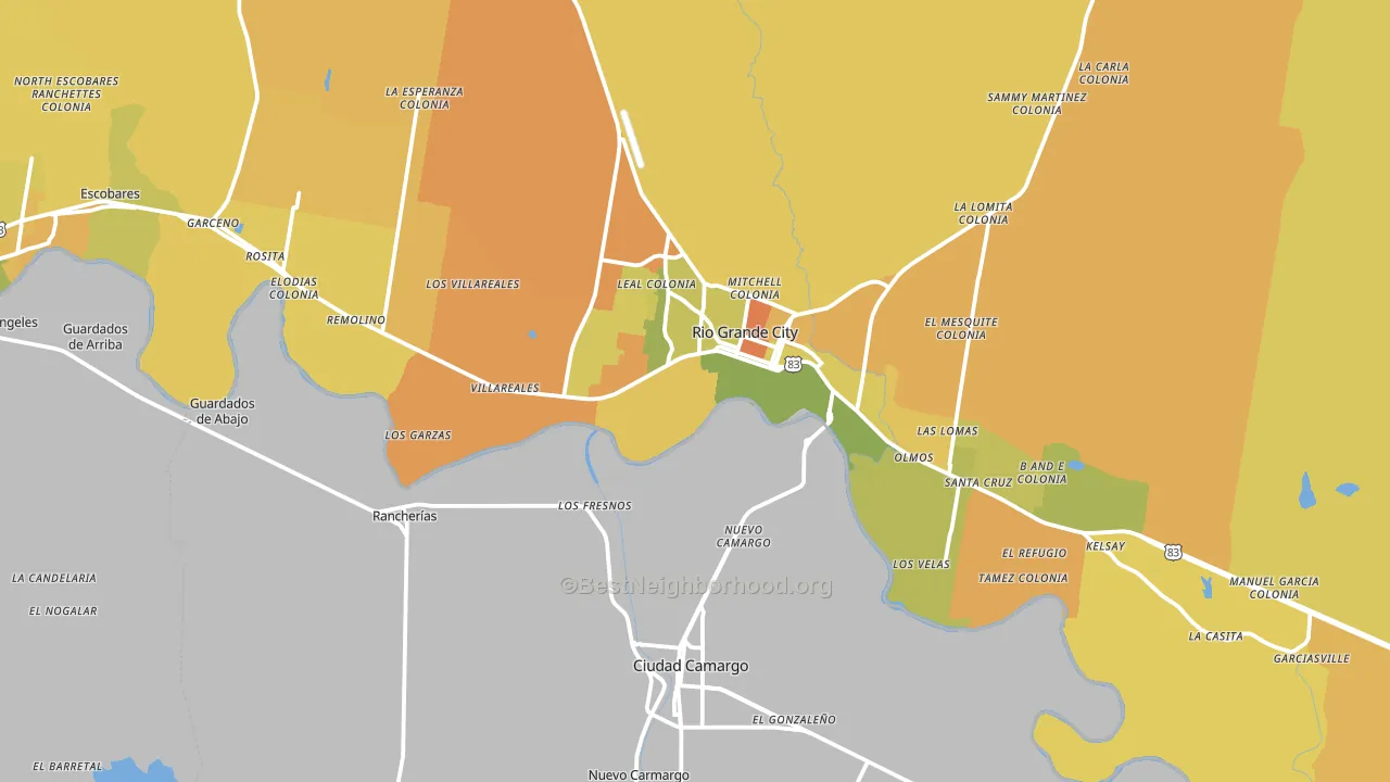 Los Ebanos, TX block-group voter-turnout map