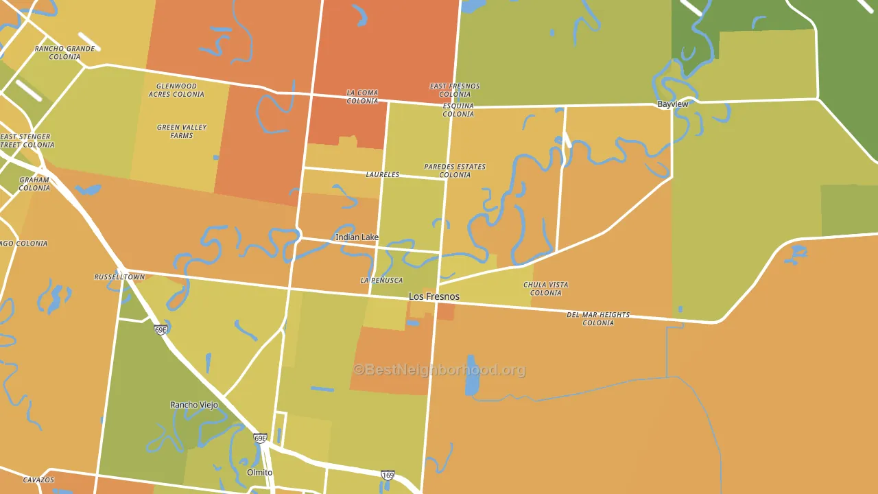 Los Fresnos, TX block-group voter-turnout map