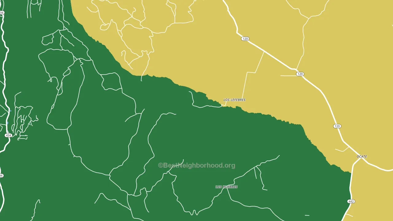 Los Hueros, NM block-group voter-turnout map