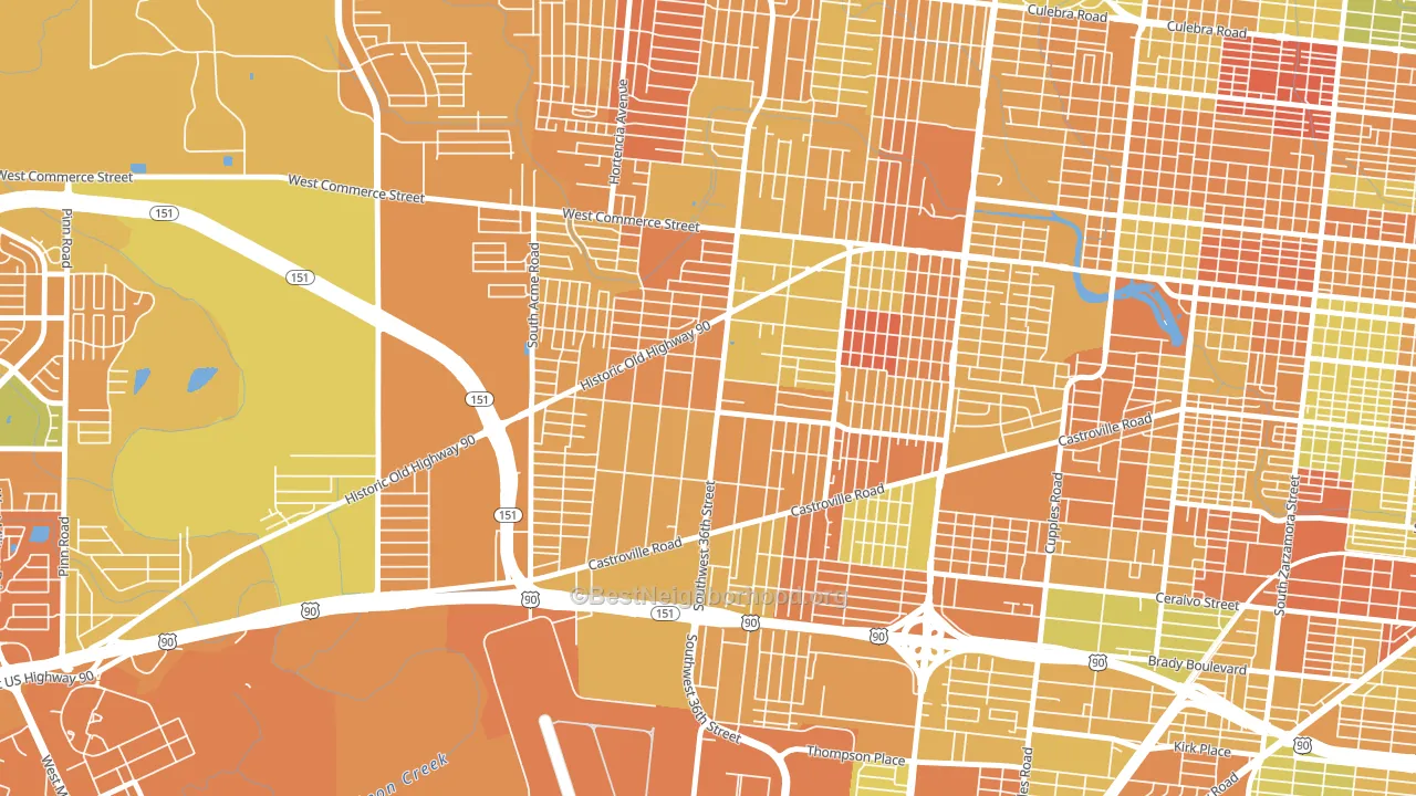 Los Jardines, San Antonio, TX block-group voter-turnout map