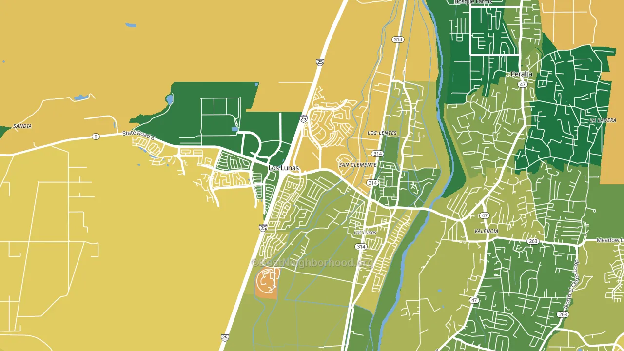 Los Lentes, NM block-group voter-turnout map