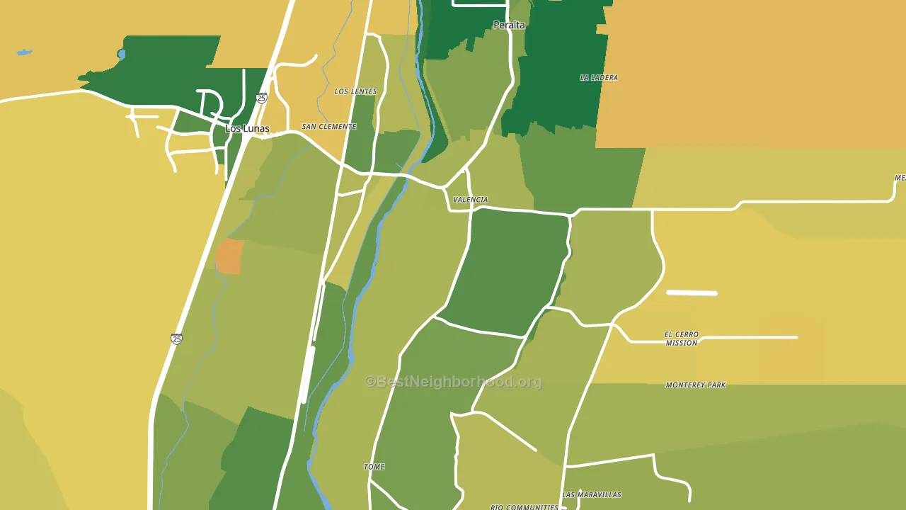 Los Lunas, NM block-group voter-turnout map